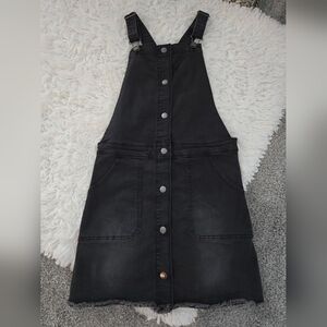 BODEN Button Through Dungaree Dress. Size 13-14Y. Black. Good preowned condition
